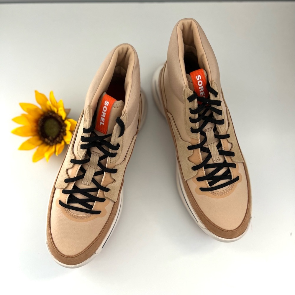 🌟LAST ONE! SOREL WOMENS ONA 503 MID HIGH TOP SNEAKER - TAN SIZE 9 - Picture 8 of 15